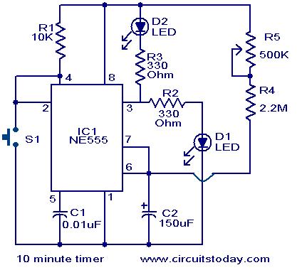 Timer Circuit Diagrams And Schematics