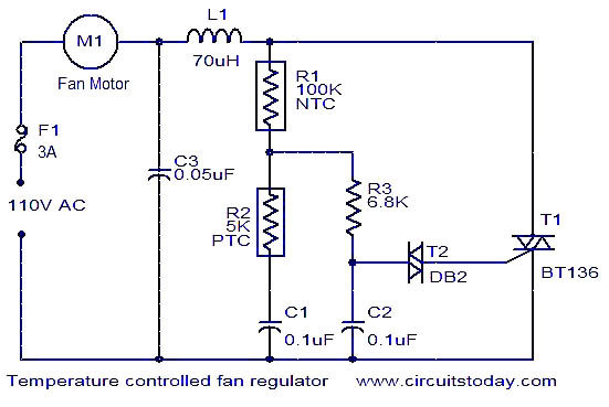 Temperature Controlled Fan Regulator Circuit Automatic Fan Regulator