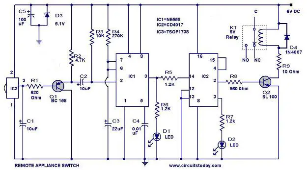 Remote Control Light Switch Circuit