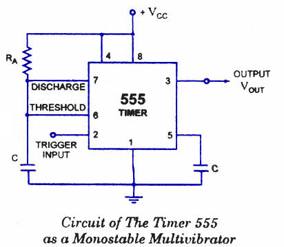 Monostable Multivibrator Using 555 Timer