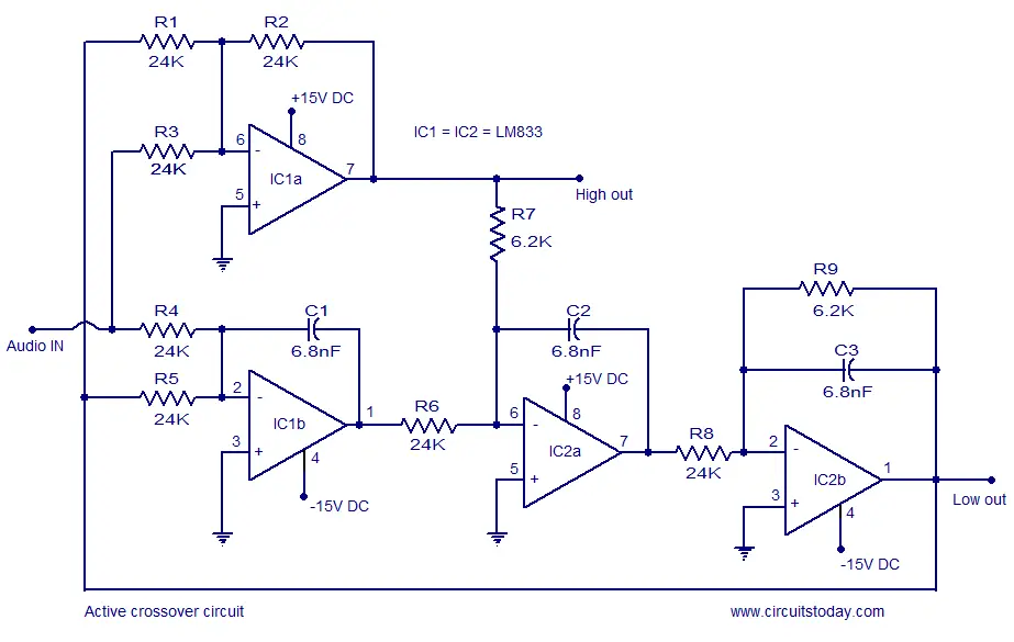 Active Crossover Circuit Schematic Design And Diagram