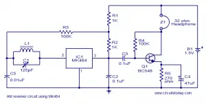 Low cost simple AM receiver circuit designed based on IC MK484