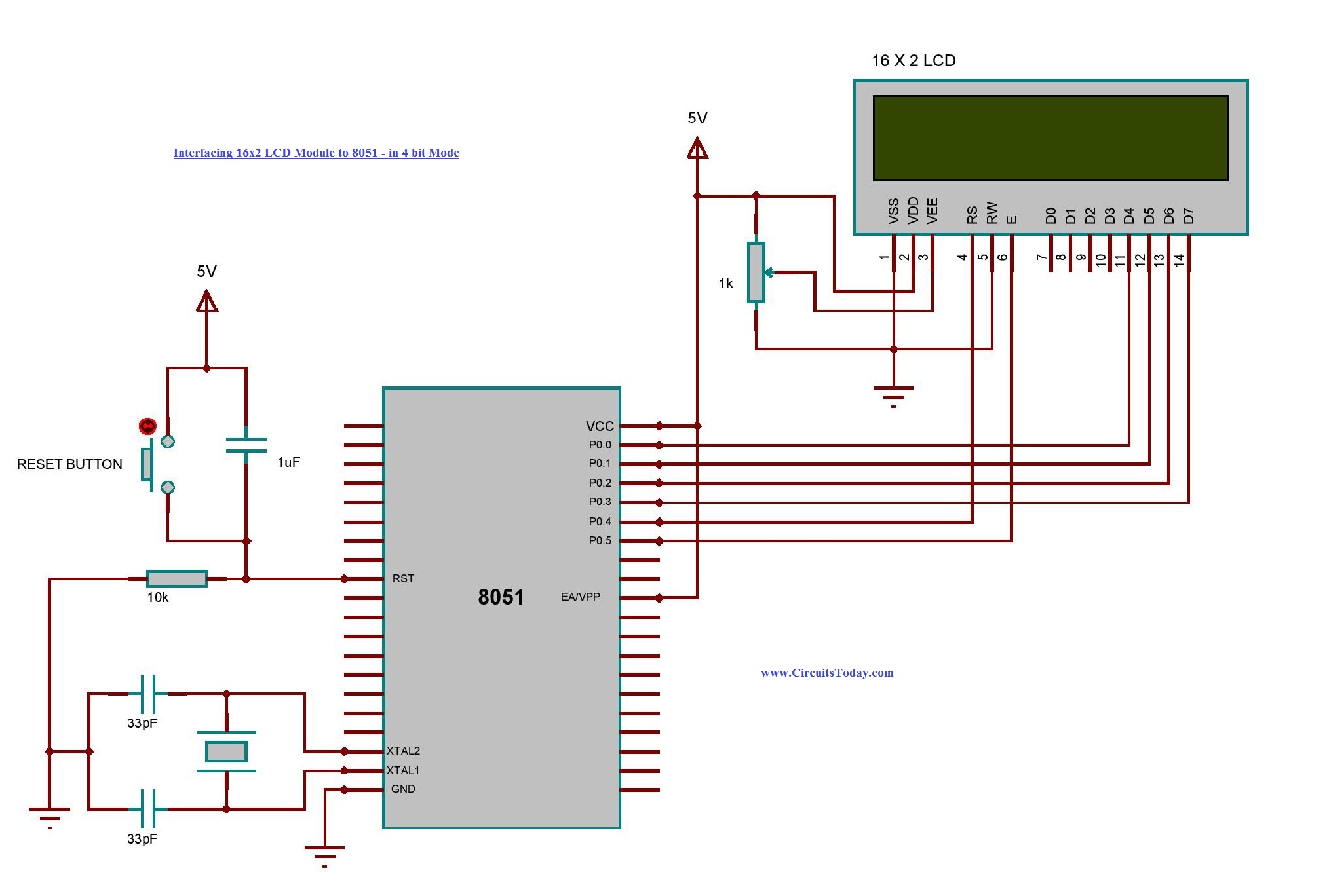 Interfacing 16x2 Lcd With 8051 Microcontroller Lcd Module Theory 8751