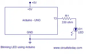 Blink LED with Arduino - Tutorial with Circuit and Program