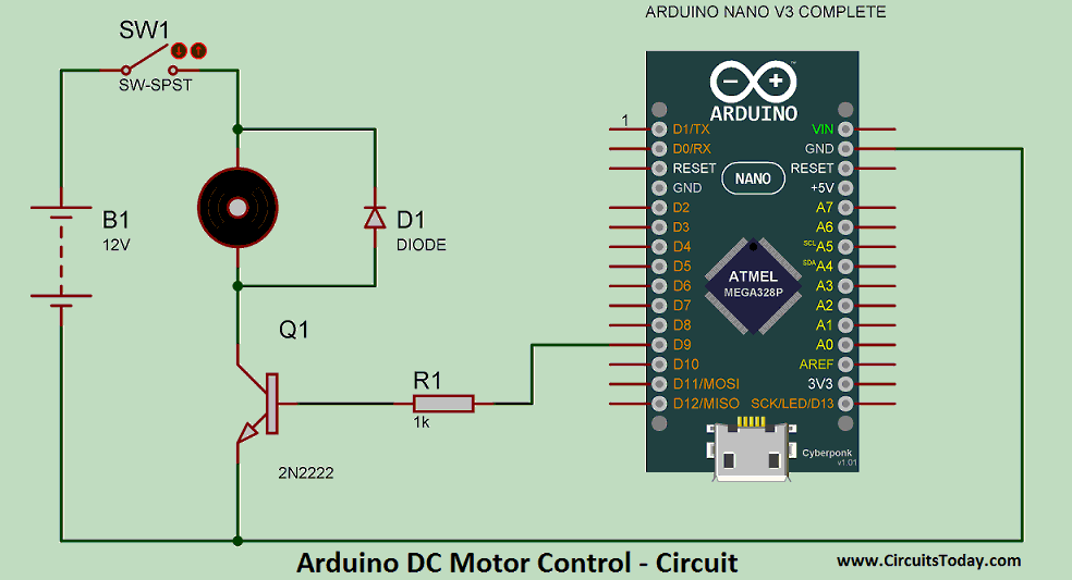 Dc Motor Speed Control Using Arduino Pwm With Program And Circuit